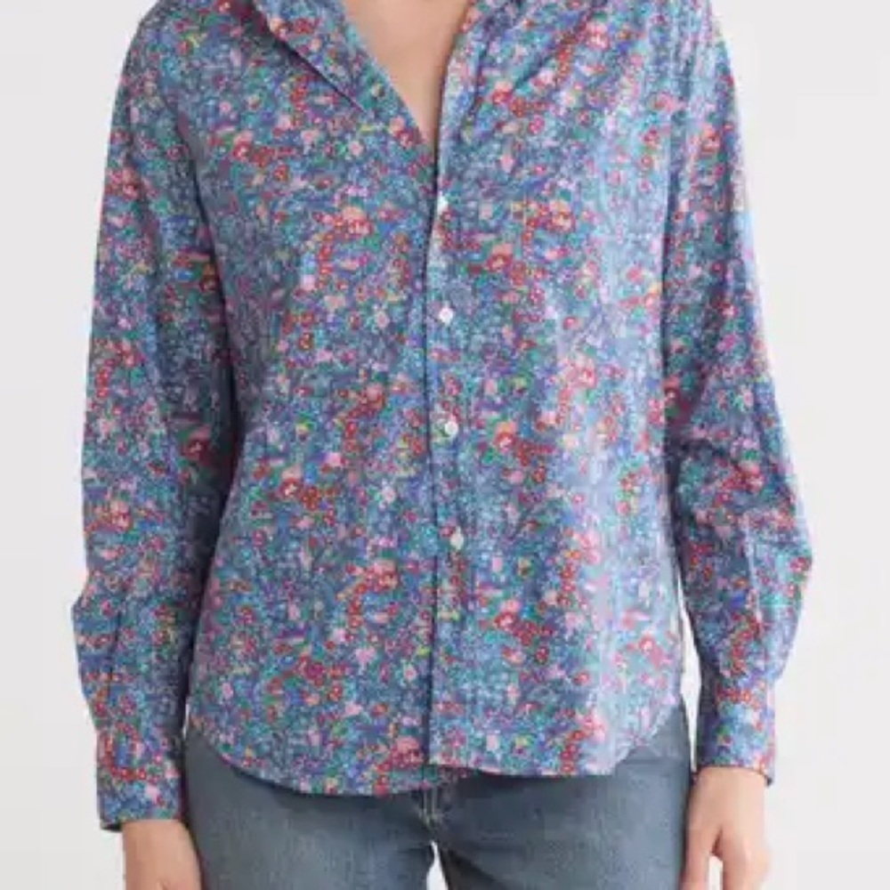 Frank & Eileen Silvio Floral Button-Up Shirt Sz XS Vibrant Colors - Picture 9 of 9